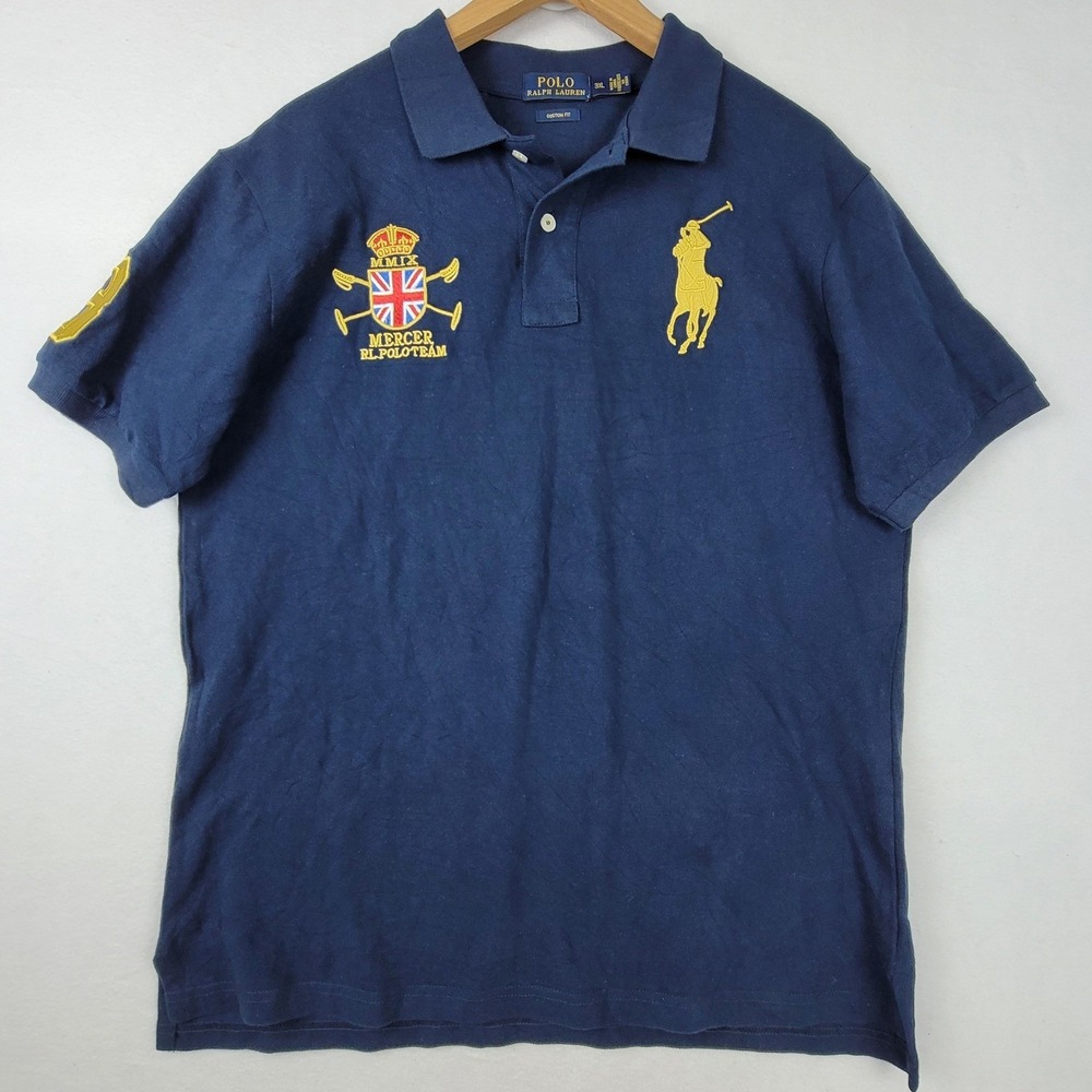 Polo Ralph Lauren Mercer RL Polo Team Big Pony Polo Navy Blue 3XL Custom Fit